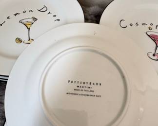 Pottery Barn Martini Cocktail Plates Set