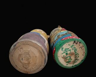 Hand-Painted/Carved Folk Art Cat Figurines