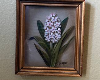 Edmond J. Nogar Miniature Painting of a Hyacinth