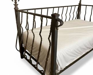 Vintage Ornate Wrought Iron Daybed