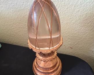 Vintage Gilded Acorn Glass Candle Holders Set of 3