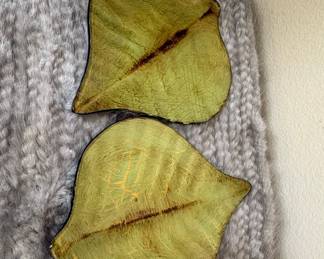 Vintage Leaf-Shaped Decorative Plates