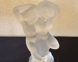 Lalique "Deux Danseuses" Frosted Crystal Figurine