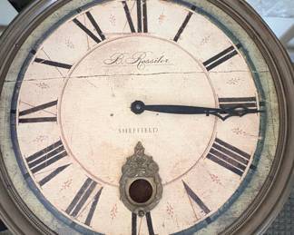 B. Rossiter Sheffield Wall Clock with Fleur-de-lis Motifs