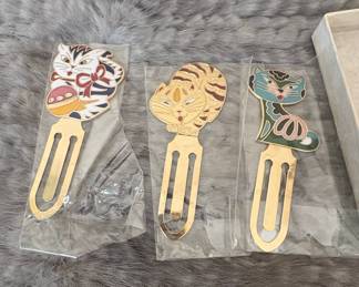 Pottering Cat Enamel Bookmarks (Set of 3)