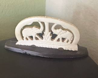 Carved Bone Elephant Bridge Figurine