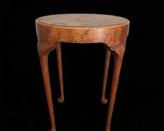 Burr Walnut Cabriole Leg Side Table