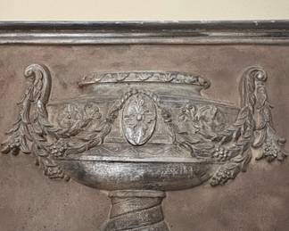 Neoclassical Urn and Garland Relief Trumeau Mirror