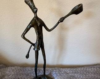 Bronze Figurine of a Chef in the style of Giacometti