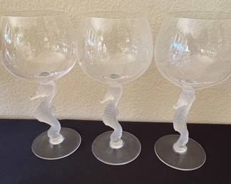 Bayel Crystal Seahorse Stem Wine Glasses