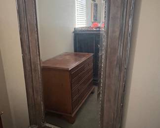 Neoclassical Urn and Garland Relief Trumeau Mirror