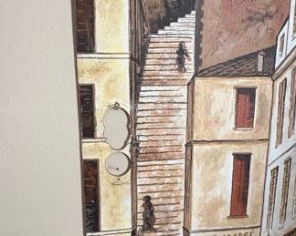 Mme. Marge Vins et Tabac Street Scene Painting