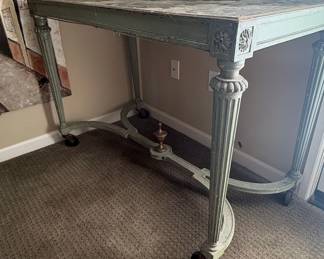Italian Neoclassical Style Green Painted Console Table
