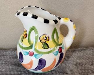 Vicki Carroll Hand-Painted Ceramic Pitcher