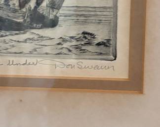 Don Swann "Lee Rail Under" Etching