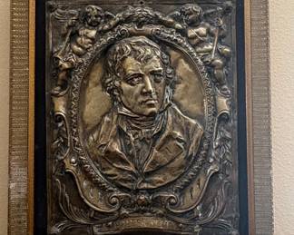 Bronze Relief Plaque of Sir Walter Scott by Pierre Jean David d'Angers