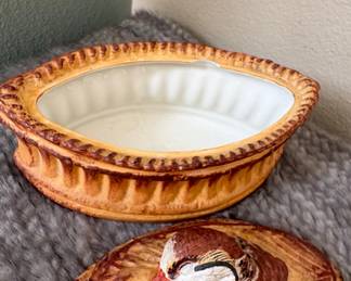 Vintage Quail Pie Dish with Lid