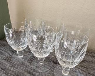 Waterford Crystal "Colleen" Pattern Short Stem Wine Glasses (Set of 6)