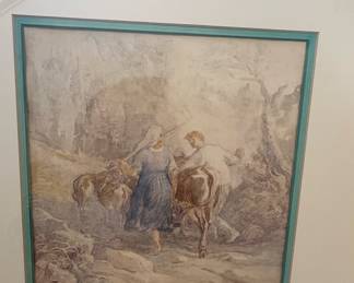 Watercolor “Auftrieb zur Alm" by artist Peter Othmar Hartmann