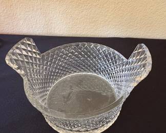 American Brilliant Cut Crystal Glass Footed Bowl