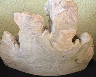 Carved Soapstone Mountain Village Sculpture