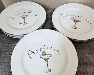 Pottery Barn Martini Cocktail Plates Set