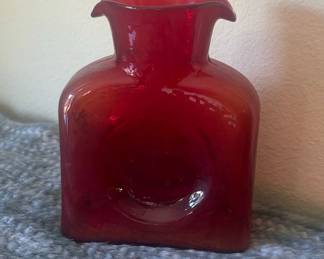 Blenko Ruby Red Glass 384 Water Bottle