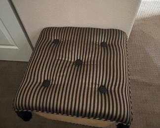 Tufted Striped Ottoman with Tassels by Jennifer Taylor