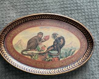 Vintage Monkey Oval Tray