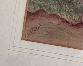 Watercolor Landscape Painting by A. McIntosh