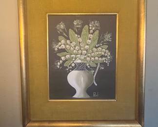 Lily of the Valley Floral Still Life Painting by Peni
