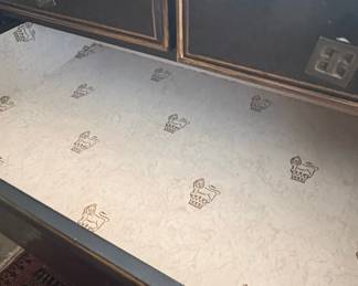 Maitland Smith Chinoiserie Black Lacquer Chest of Drawers