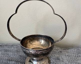 Victorian Silverplate Handled Basket with Cloud Handle