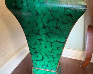 Maitland Smith Faux Malachite Pedestal Stand