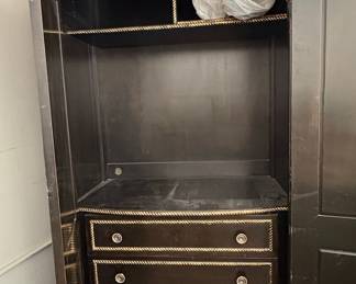 Black Armoire with Gold Gilt Accents-French style