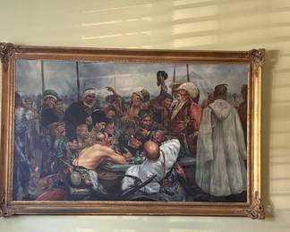 The Zaporozhian Cossacks Writing a Letter to the Turkish Sultan by Ilya Repin (Reproduction)