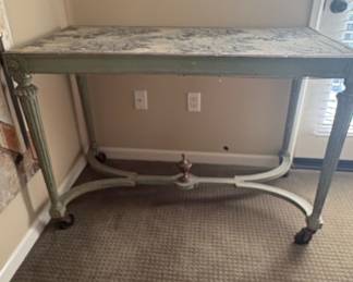 Italian Neoclassical Style Green Painted Console Table