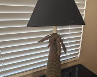 Vintage Palm Tree Lamp with Elephant Finial