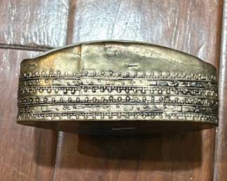 Antique Chinese Enameled Trinket Box with Figural Handle