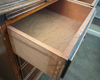 Chippendale-Style Chest of Drawers with End-Grain Veneer with Writing Surface