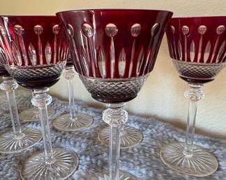 Waterford Crystal Clarendon Ruby Red Wine Glasses