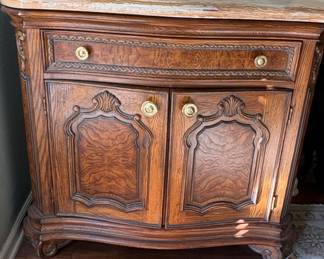 Vintage Drexel Heritage French Provincial Oak Sideboard with Marble Top