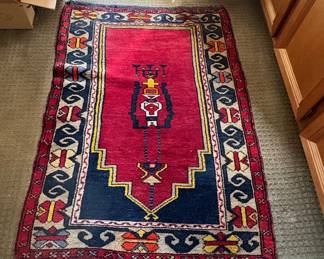 Vintage Hand-Knotted Turkish Prayer Rug