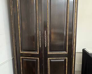 Black Armoire with Gold Gilt Accents-French style