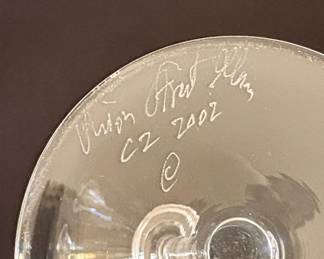 Art Glass Martini Glasses (Set of 2) - Signed "Vision Art Glass 2002"