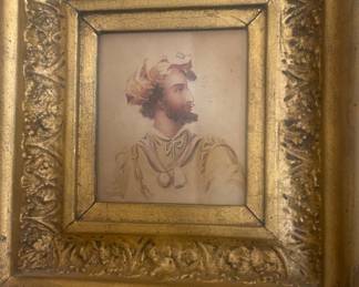 Orientalist Portrait Miniature of a Man in a Turban