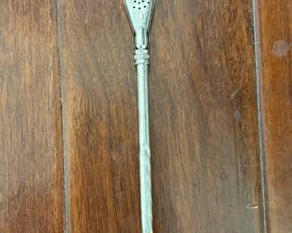 Vintage Silver-Plated Bombilla for Yerba Mate - Industria Argentina