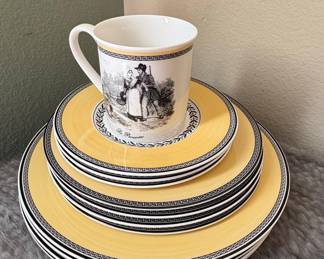 Villeroy & Boch Audun Chasse "Le Promeneur" Mug and Plates Set