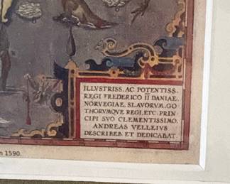 Iceland Map by Abraham Ortelius, 1590 (Reproduction)