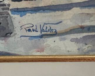 Watercolor Painting of Saint James Paris Entrance by Paul Valdez